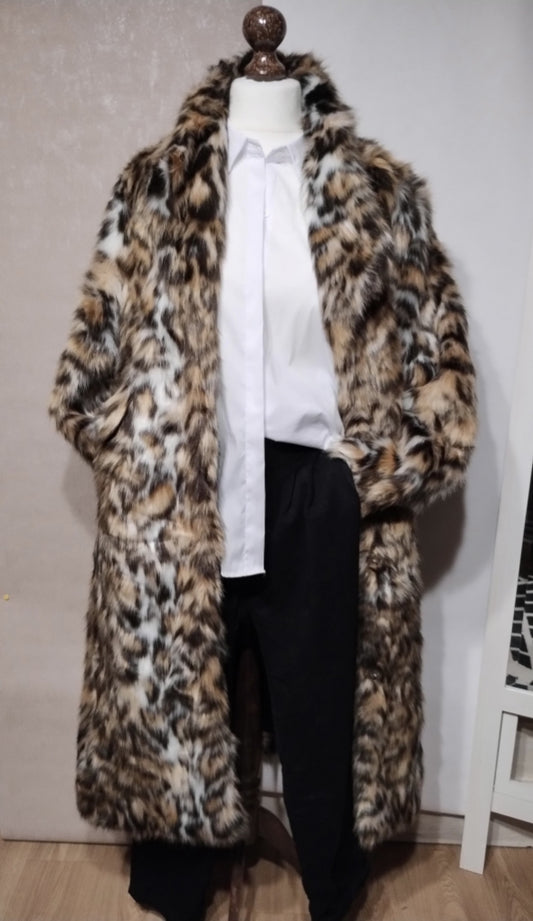 MANTEAU Fausse Fourrure lynx - doublé