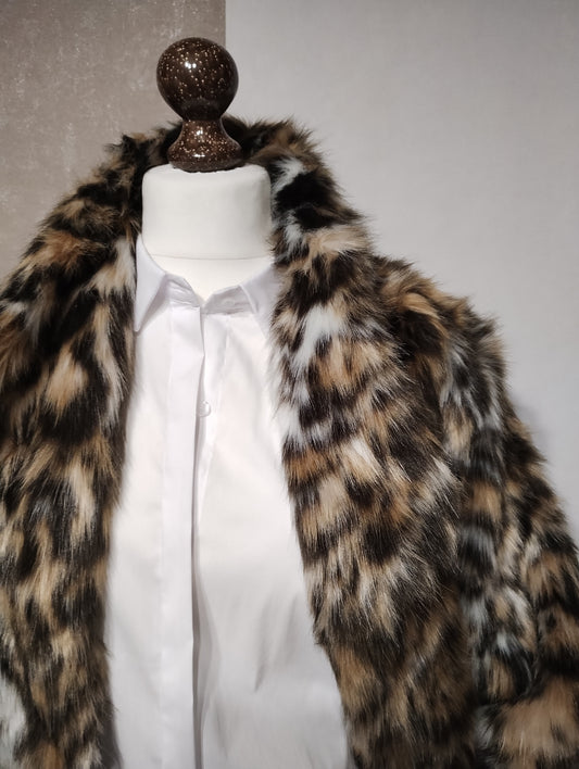 MANTEAU Fausse Fourrure lynx - doublé